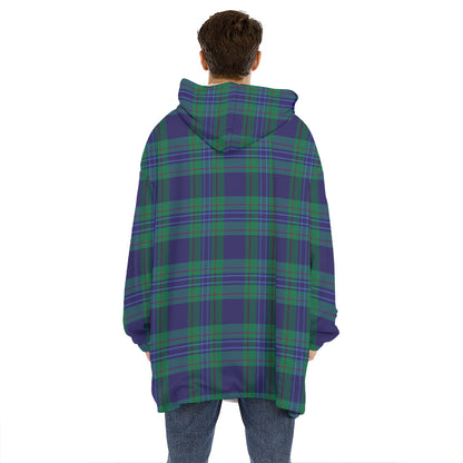 Blue Green And Red Tartan Pattern Print Hoodie Blanket