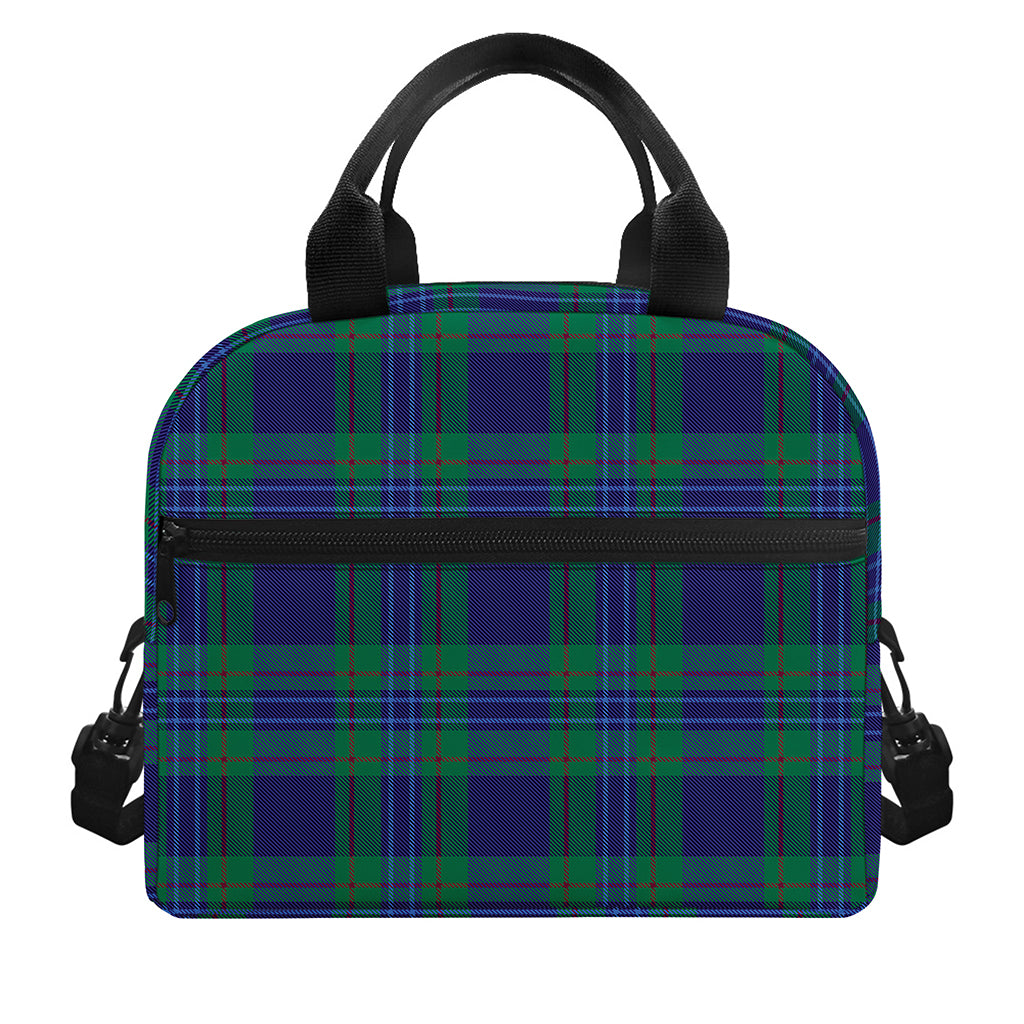 Blue Green And Red Tartan Pattern Print Insulated Lunch Bag