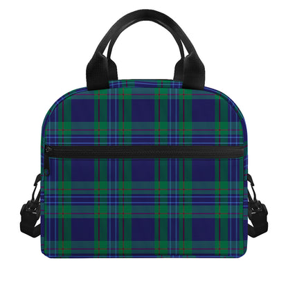 Blue Green And Red Tartan Pattern Print Insulated Lunch Bag