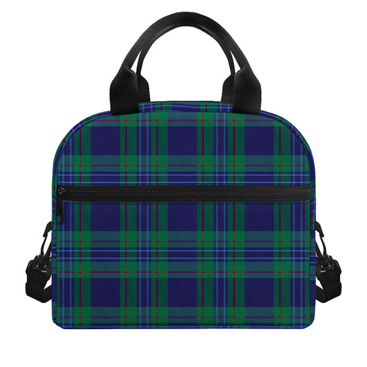 Blue Green And Red Tartan Pattern Print Insulated Lunch Bag