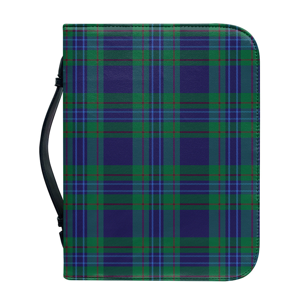 Blue Green And Red Tartan Pattern Print Leather Bible Cover