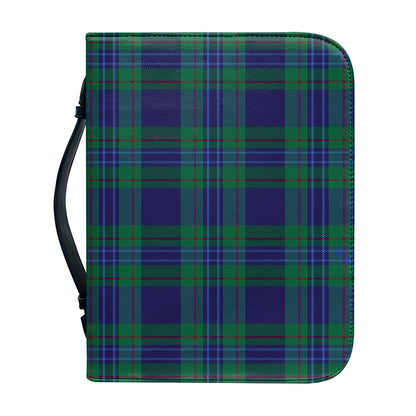 Blue Green And Red Tartan Pattern Print Leather Bible Cover