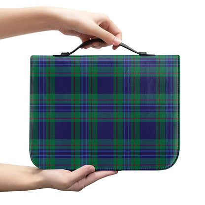 Blue Green And Red Tartan Pattern Print Leather Bible Cover