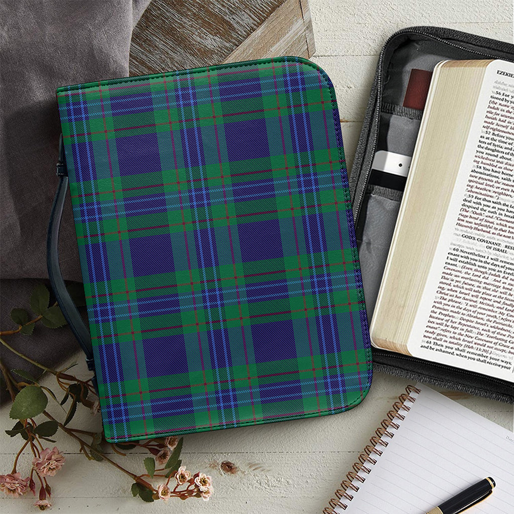Blue Green And Red Tartan Pattern Print Leather Bible Cover