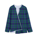 Blue Green And Red Tartan Pattern Print Long Sleeve Short Coat