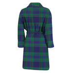 Blue Green And Red Tartan Pattern Print Men's Bathrobe