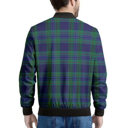 Blue Green And Red Tartan Pattern Print Men's Bomber Jacket