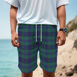 Blue Green And Red Tartan Pattern Print Men's Cargo Shorts