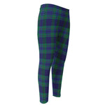 Blue Green And Red Tartan Pattern Print Men's Compression Pants