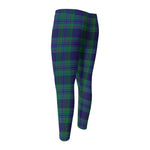 Blue Green And Red Tartan Pattern Print Men's Compression Pants