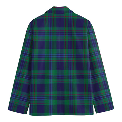 Blue Green And Red Tartan Pattern Print Men's Cotton Blazer