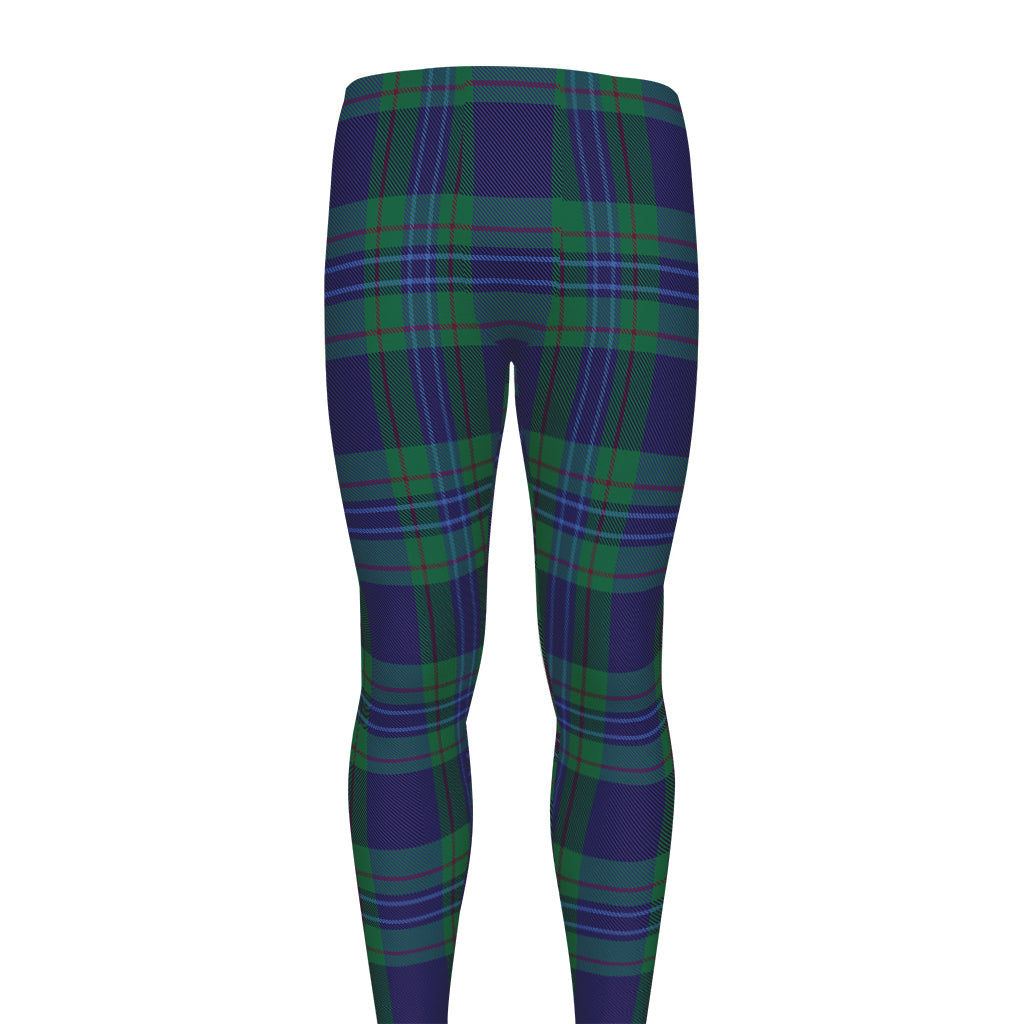Blue Green And Red Tartan Pattern Print Men's leggings