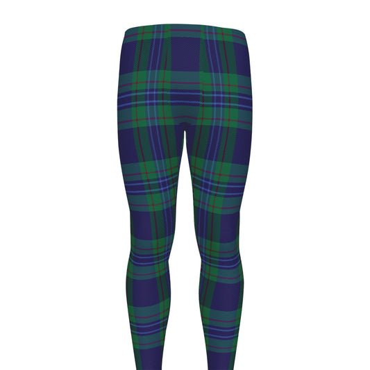 Blue Green And Red Tartan Pattern Print Men's leggings