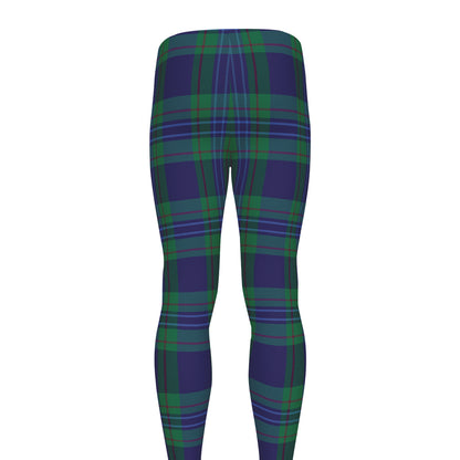 Blue Green And Red Tartan Pattern Print Men's leggings
