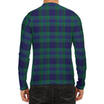 Blue Green And Red Tartan Pattern Print Men's Long Sleeve Rash Guard