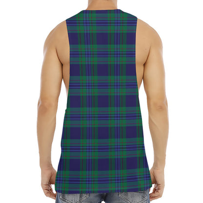 Blue Green And Red Tartan Pattern Print Men's Muscle Tank Top