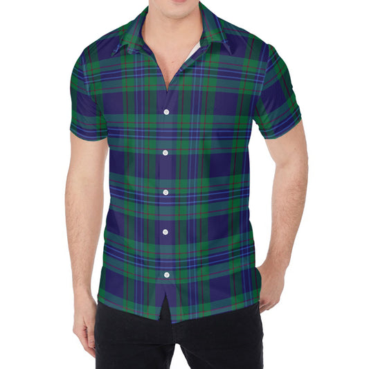 Blue Green And Red Tartan Pattern Print Men's Shirt
