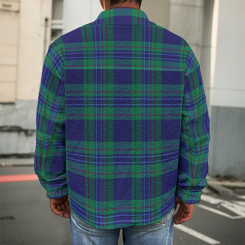 Blue Green And Red Tartan Pattern Print Men's Shirt Jacket