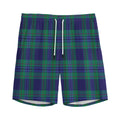 Blue Green And Red Tartan Pattern Print Men's Athletic Shorts
