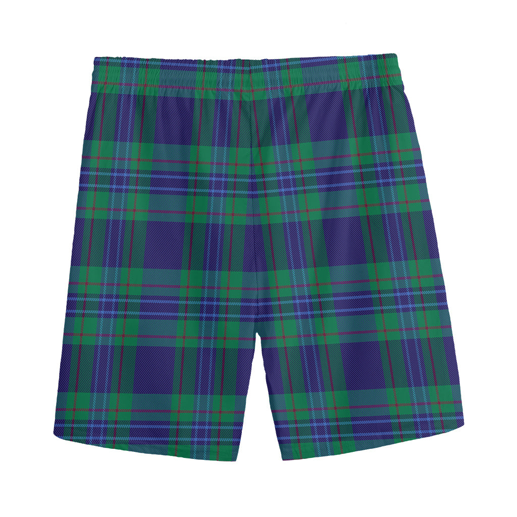 Blue Green And Red Tartan Pattern Print Men's Sports Shorts