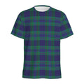 Blue Green And Red Tartan Pattern Print Men's Athletic T-Shirt