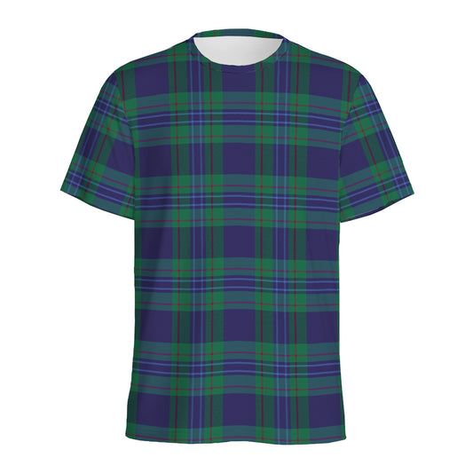 Blue Green And Red Tartan Pattern Print Men's Sports T-Shirt