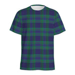 Blue Green And Red Tartan Pattern Print Men's Sports T-Shirt