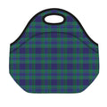 Blue Green And Red Tartan Pattern Print Neoprene Lunch Bag