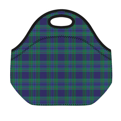 Blue Green And Red Tartan Pattern Print Neoprene Lunch Bag