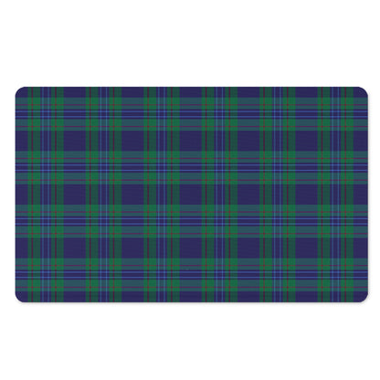 Blue Green And Red Tartan Pattern Print Polyester Doormat