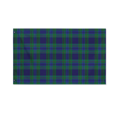 Blue Green And Red Tartan Pattern Print Polyester Flag