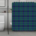 Blue Green And Red Tartan Pattern Print Polyester Shower Curtain