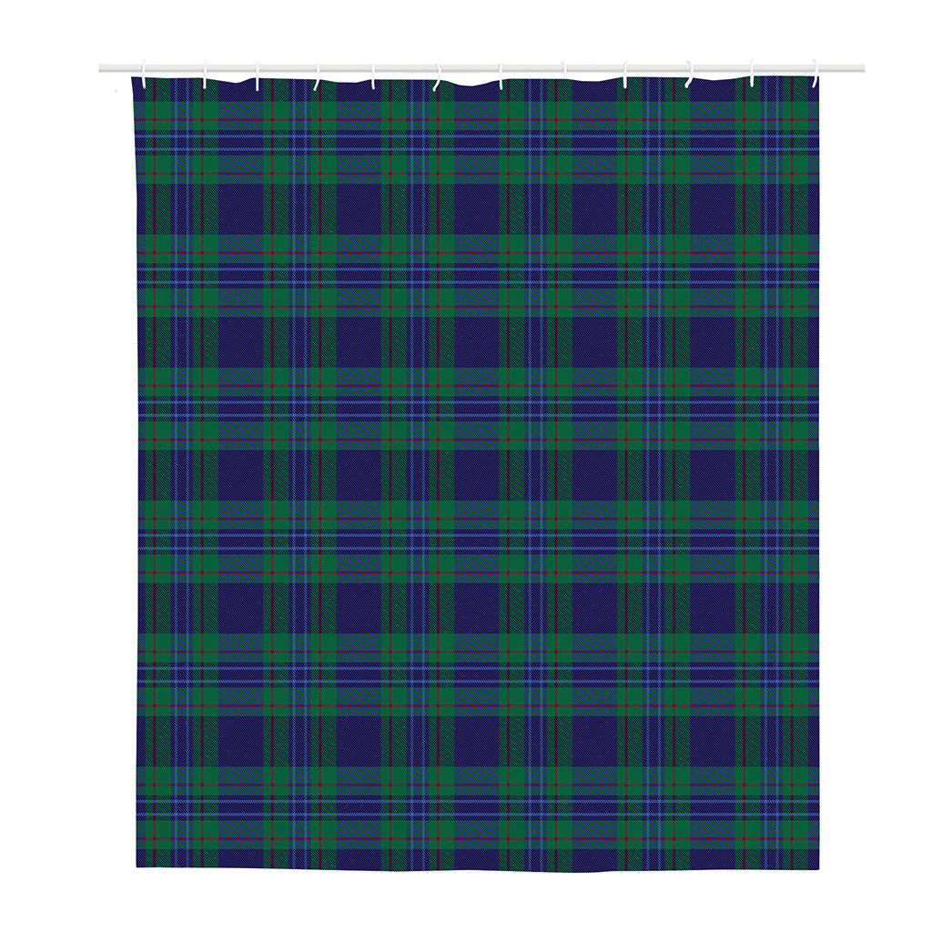 Blue Green And Red Tartan Pattern Print Polyester Shower Curtain