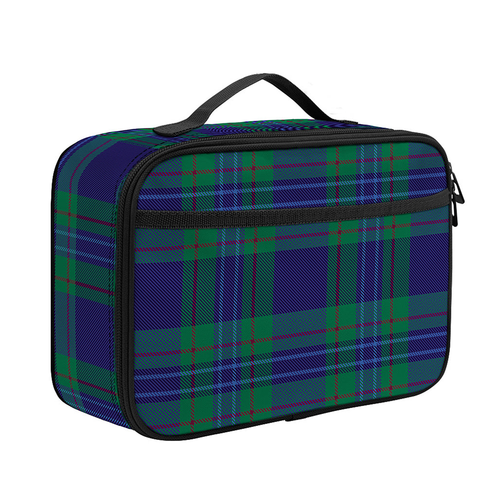 Blue Green And Red Tartan Pattern Print Portable Lunch Bag