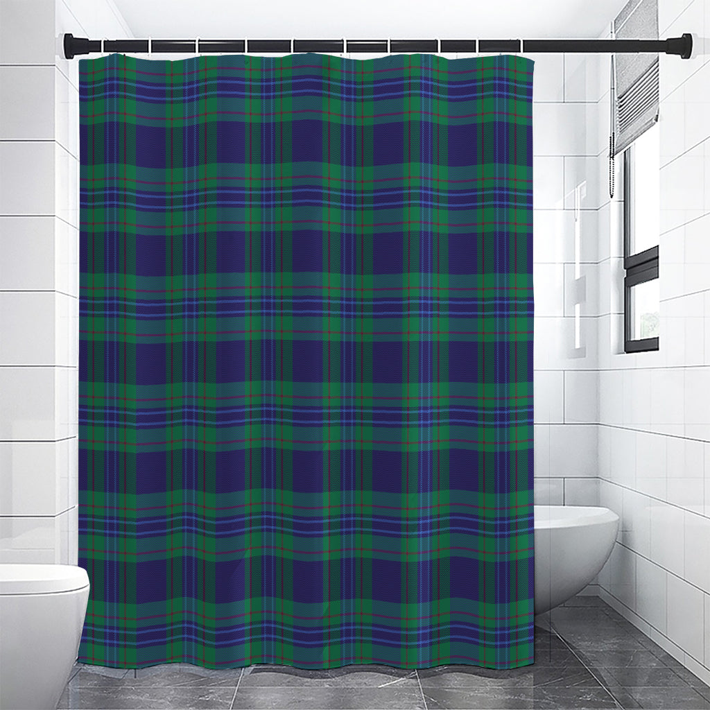 Blue Green And Red Tartan Pattern Print Premium Shower Curtain