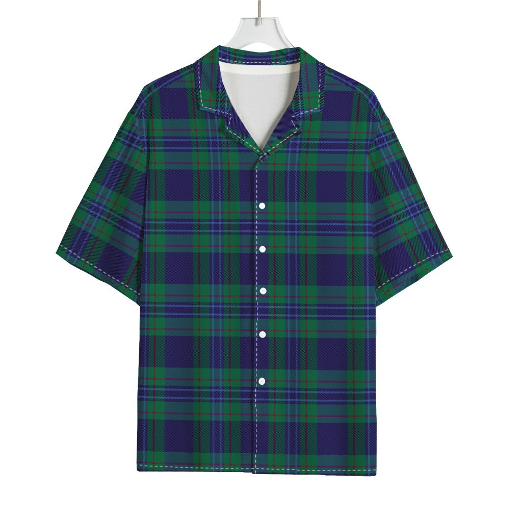 Blue Green And Red Tartan Pattern Print Rayon Hawaiian Shirt