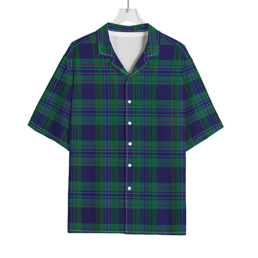 Blue Green And Red Tartan Pattern Print Rayon Hawaiian Shirt