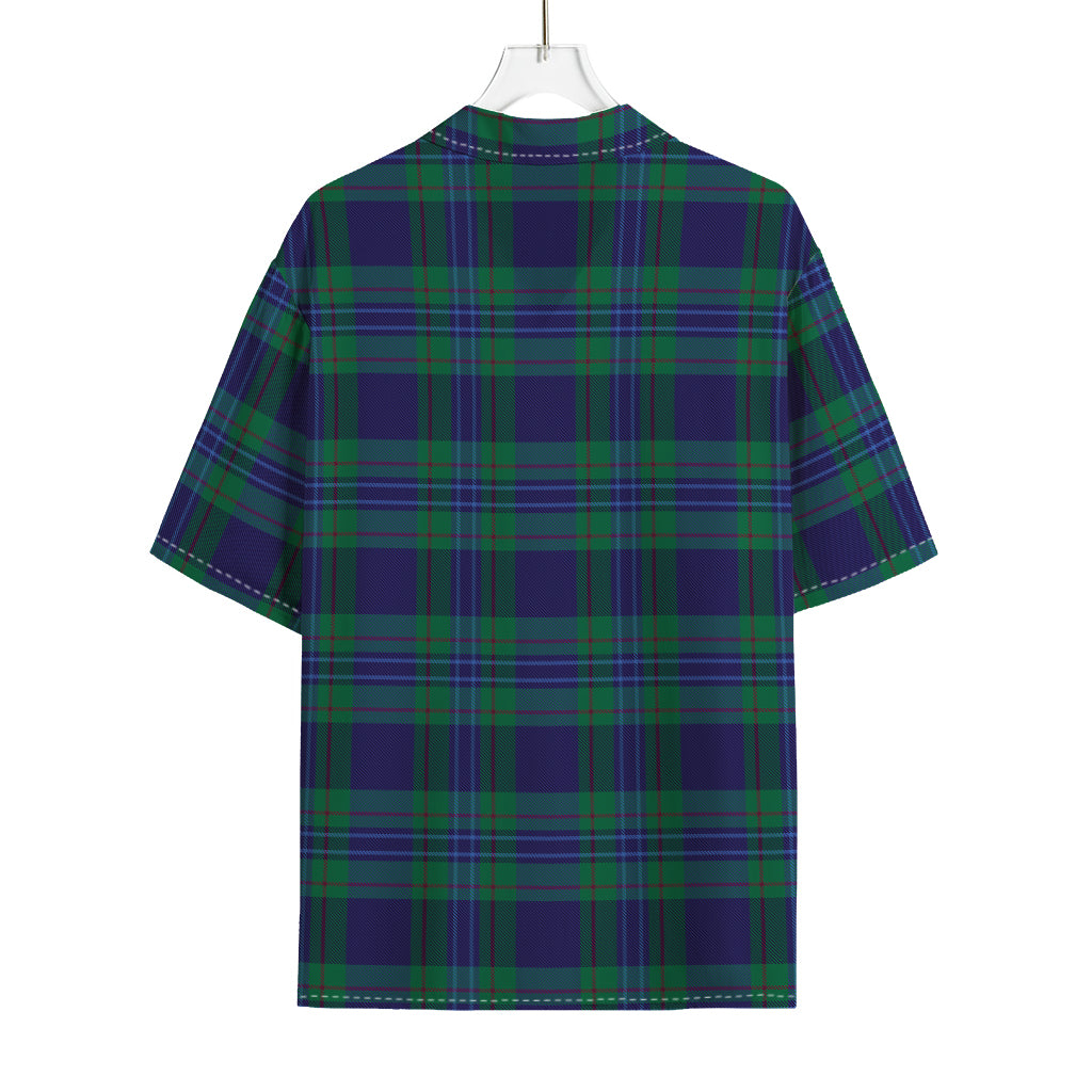 Blue Green And Red Tartan Pattern Print Rayon Hawaiian Shirt