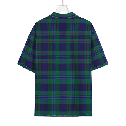 Blue Green And Red Tartan Pattern Print Rayon Hawaiian Shirt