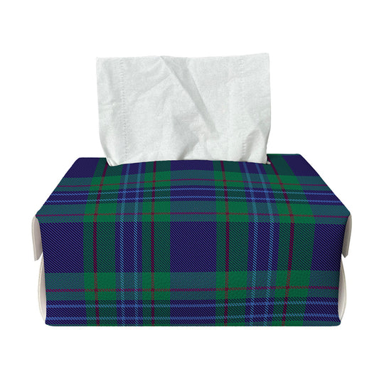 Blue Green And Red Tartan Pattern Print Rectangle Tissue Box Cover