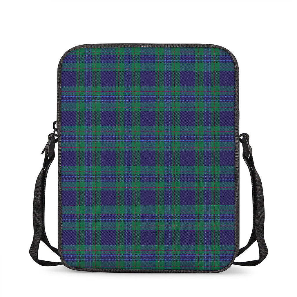 Blue Green And Red Tartan Pattern Print Rectangular Crossbody Bag