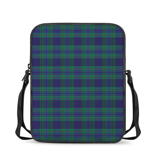 Blue Green And Red Tartan Pattern Print Rectangular Crossbody Bag