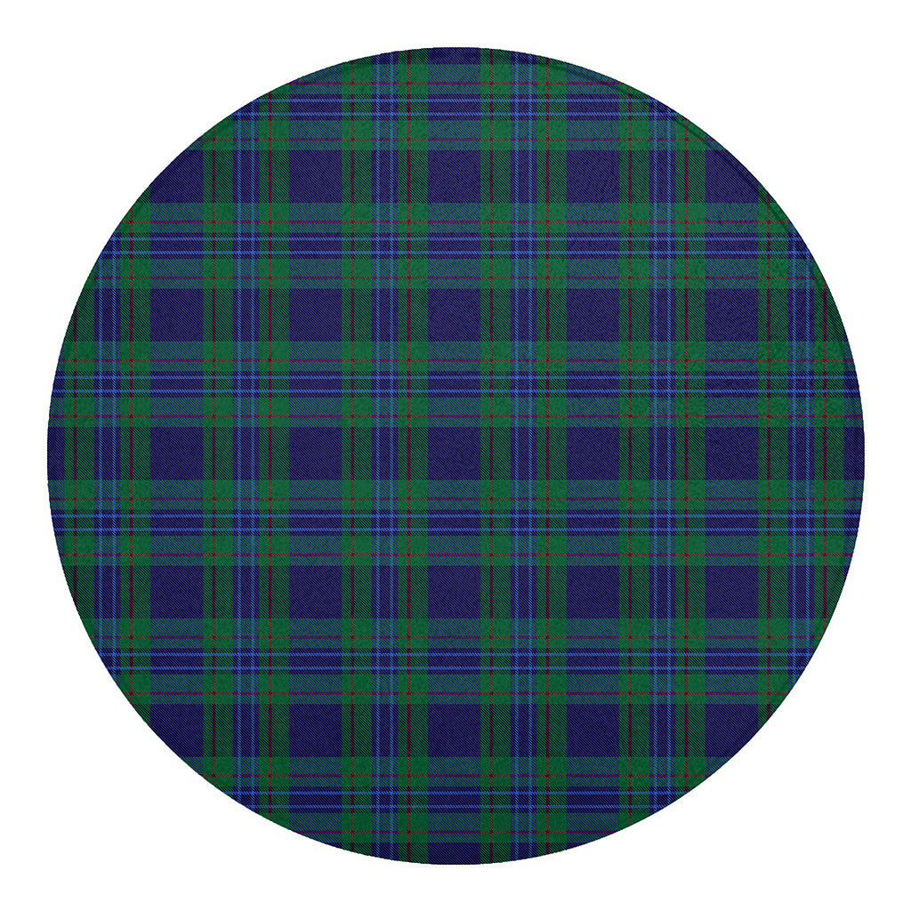 Blue Green And Red Tartan Pattern Print Round Blanket