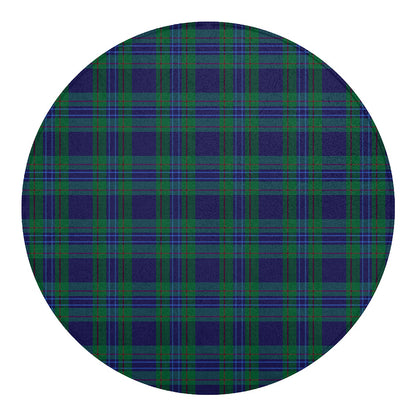 Blue Green And Red Tartan Pattern Print Round Blanket