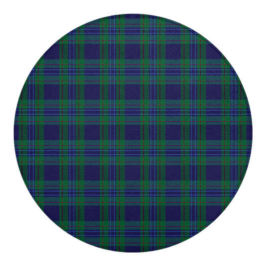Blue Green And Red Tartan Pattern Print Round Blanket