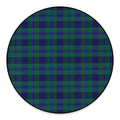 Blue Green And Red Tartan Pattern Print Round Floor Mat