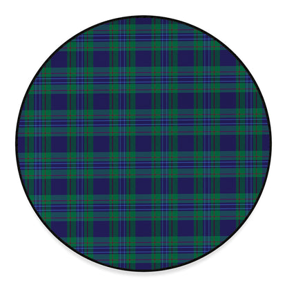Blue Green And Red Tartan Pattern Print Round Floor Mat