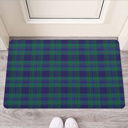 Blue Green And Red Tartan Pattern Print Rubber Doormat