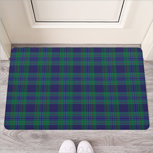 Blue Green And Red Tartan Pattern Print Rubber Doormat