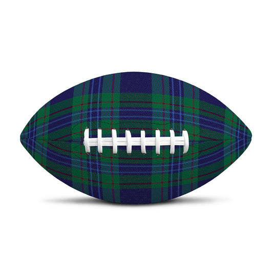 Blue Green And Red Tartan Pattern Print Rugby Ball